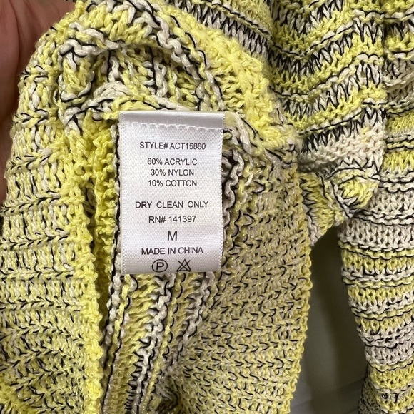 ASTR The Label Kent Wrap Sweater Neon Lemon Black Size M - Picture 6 of 7